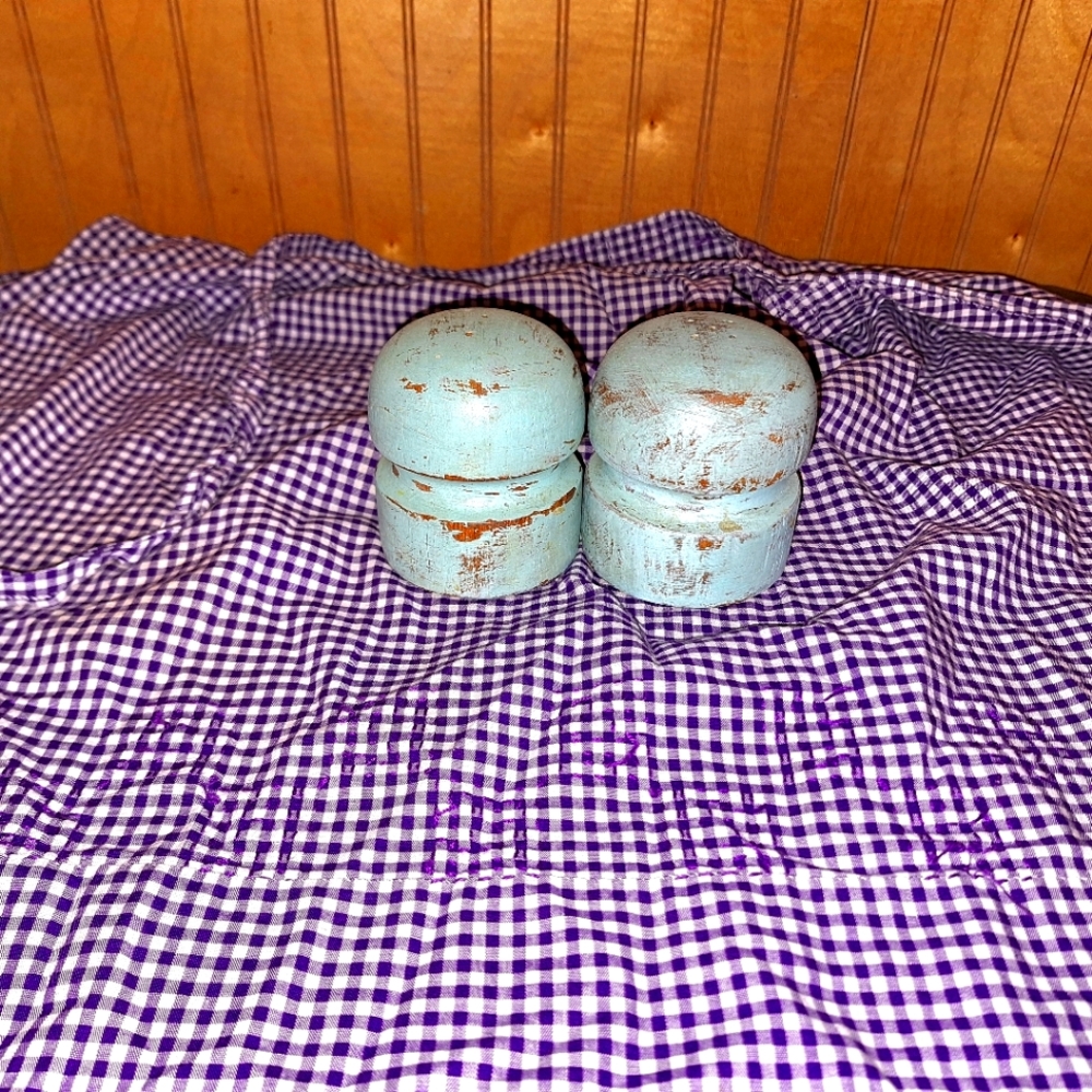 Vintage Handmade Wooden Salt & Pepper Shakers, Wooden Distressed Farmhou…